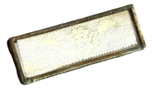 1930s Silver/Lace in Glass Rectangular Brooch