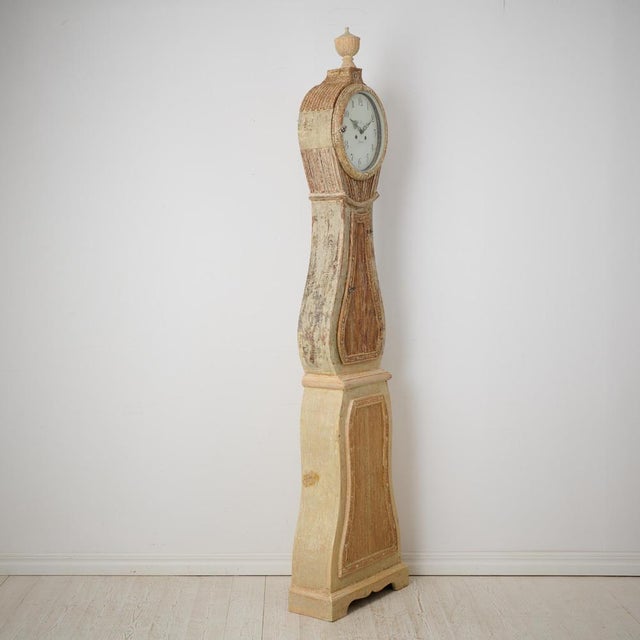Rococo Antique Swedish Long Case Clock, Rococo and Neoclassical Period For Sale - Image 3 of 14