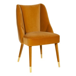 Figueroa Dining Chair in Orange Velvet from Insidherland For Sale