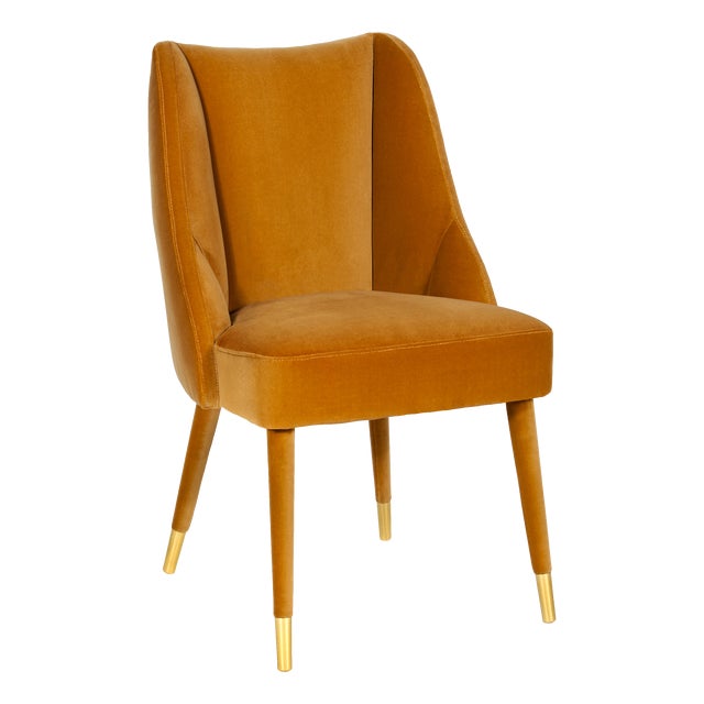 Figueroa Dining Chair in Orange Velvet from Insidherland For Sale