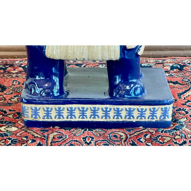 Vintage Ceramic Elephant Garden Stool/ Table/ Plant Stand For Sale - Image 10 of 12