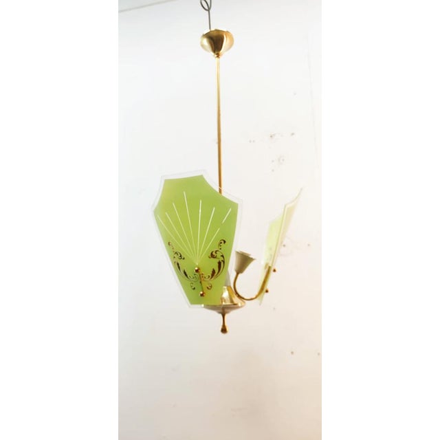 Suspension Lamp with 3-Decorative Glasses For Sale - Image 5 of 18