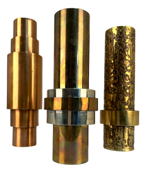 Sculptural Brass Cylinder Vases, Germany, 1970s, Set of 3