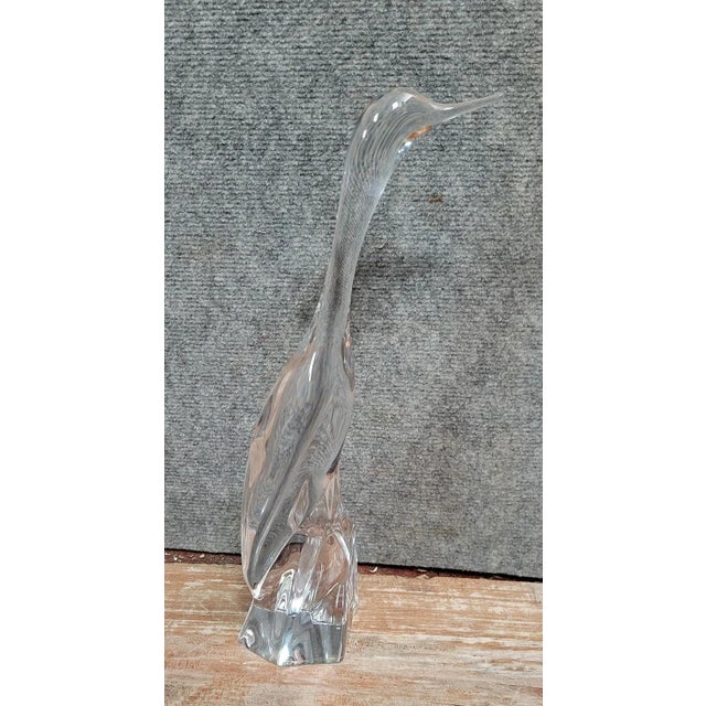 Crystal Heron from Daum, France, 1970s For Sale - Image 3 of 3