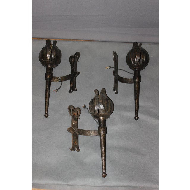 Medieval Wrought Iron Wall Sconces from Reboulet, 1970s, Set of 6 For Sale - Image 14 of 16