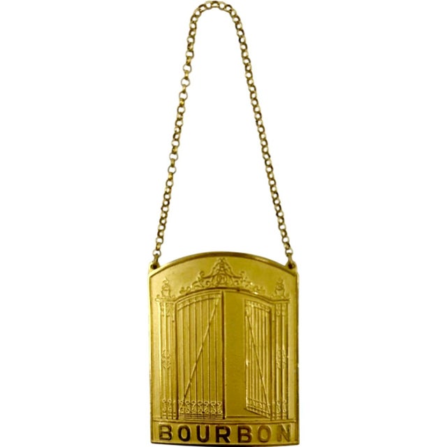 Vintage the 21 Club Nyc Restaurant Decanter Tag Bourbon Liquor Gilt Barware Alabaster Jones For Sale - Image 11 of 12