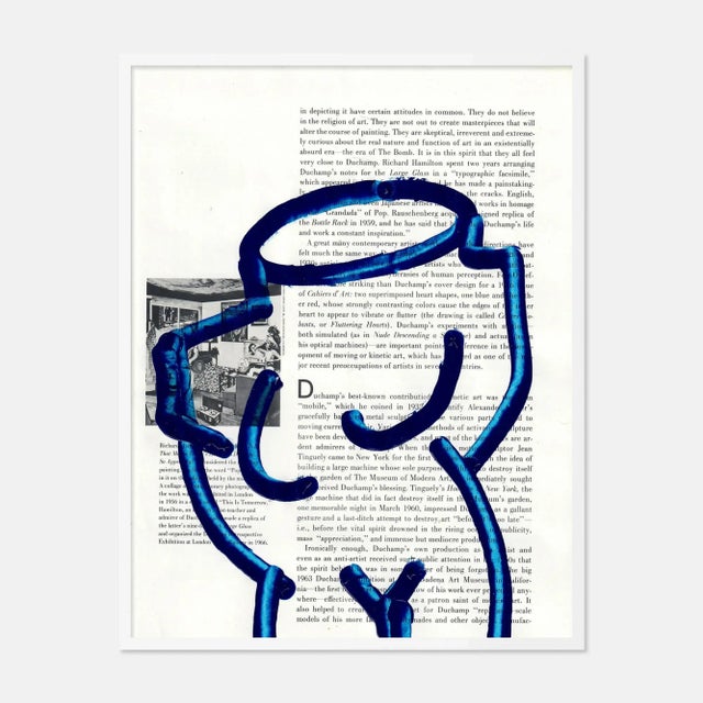 Contemporary Blue Bust 2 by Virginia Chamlee in White Frame, Small Art Print For Sale - Image 3 of 3