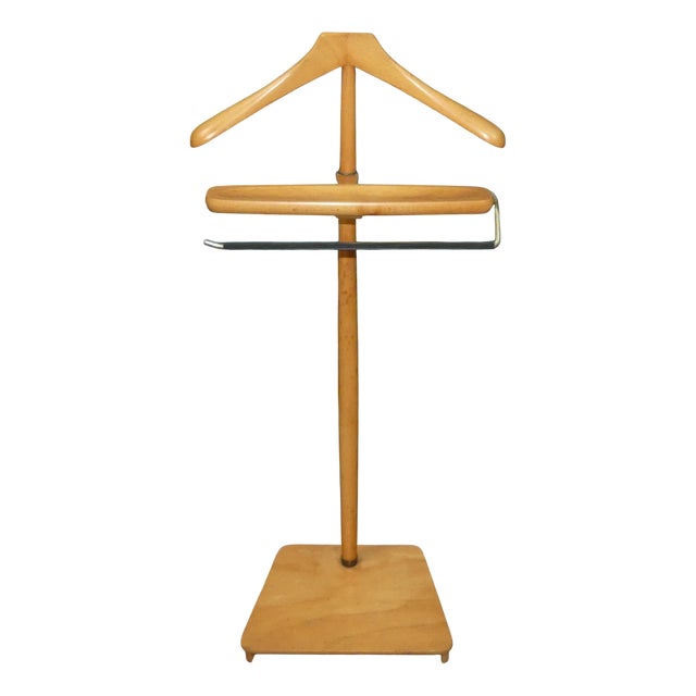 Vintage Valet Stand in Wood, 1970s For Sale