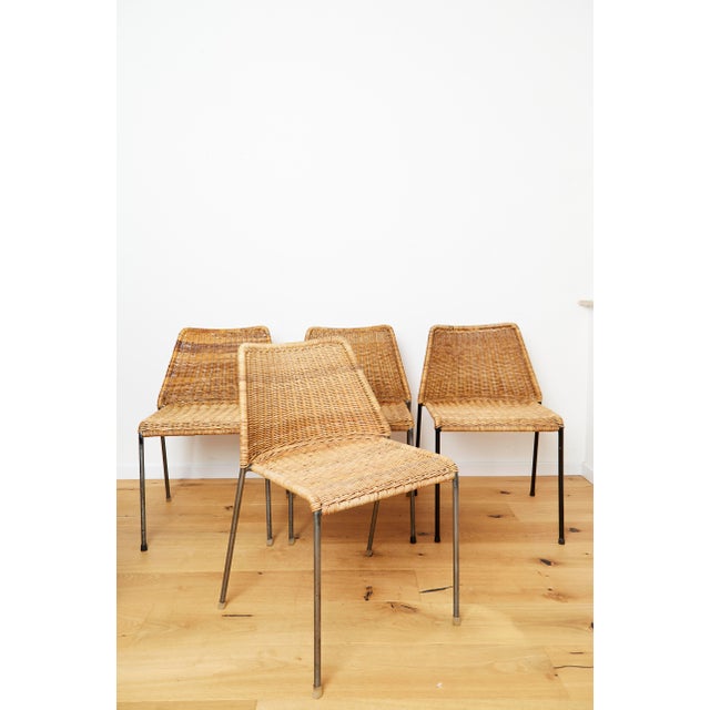 Mid-Century Modern Santa Lucia Chairs in Wicker by Herbert Hirche for Wilde & Spieth, 1960s, Set of 4 For Sale - Image 3 of 13