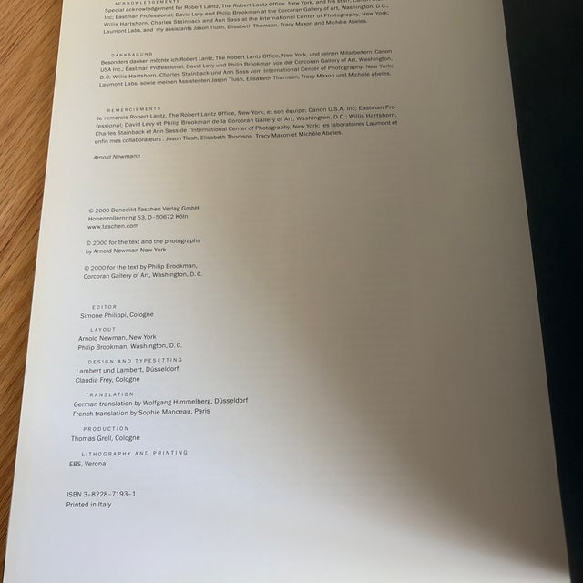 Arnold Newman: A Retrospective Photography Monograph – Taschen (1st Ed. C. 2000) For Sale - Image 10 of 12