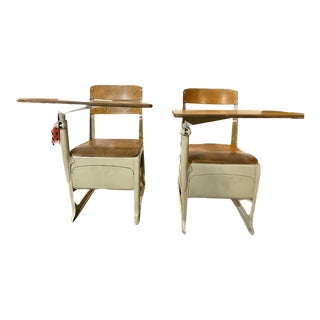 Mid 20th Century Vintage School Desks - a Pair For Sale