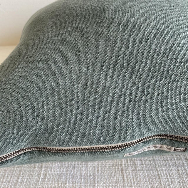 Not Yet Made - Made To Order Stone Wash French Linen Accent Pillow With Insert For Sale - Image 5 of 5