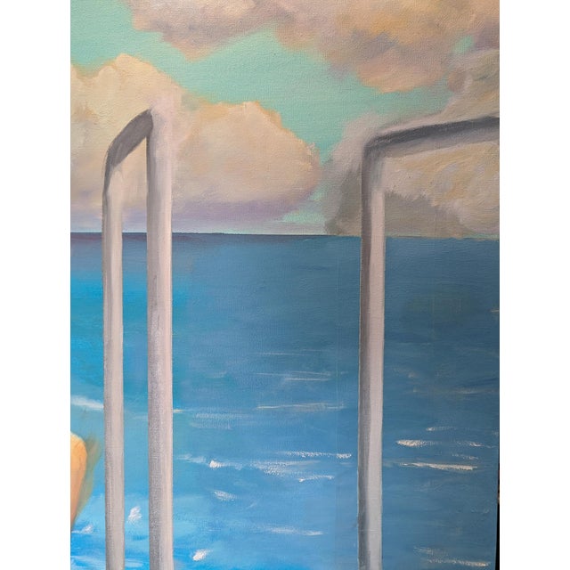 Meditations 36x36" Oil on Canvas, Summer Water Scene For Sale - Image 4 of 5