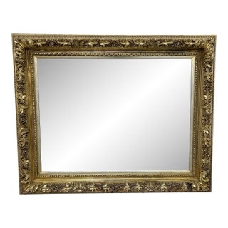 Vintage Gold Finish Ornate Wall Mirror For Sale