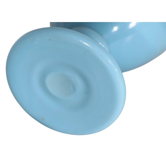 Large French Blue Opaline Stoppered Bottle For Sale In New York - Image 6 of 9