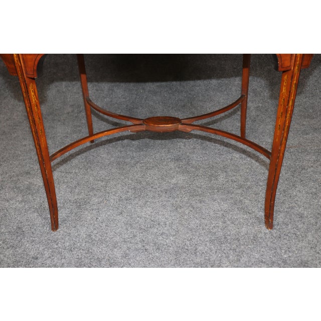 19th C Antique English Adams Paint Decorated Two-Tier Dessert Table For Sale - Image 4 of 15