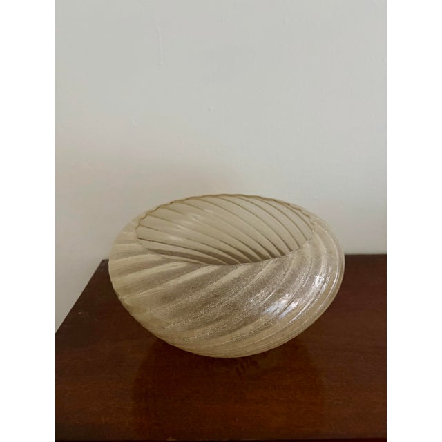 Large vintage Murano glass decorative bowl with gold flecks. Great condition; no flaws.