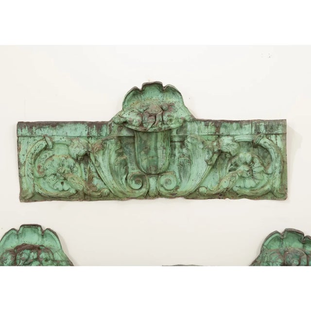 19th Century Oxidized Copper Supraporte Panels - Set of 3 For Sale In Baton Rouge - Image 6 of 13