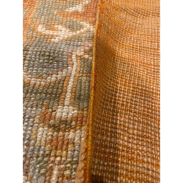 1900 - 1909 Hand Knotted Antique Turkish Oushak 11' X 15'4'' For Sale - Image 9 of 13