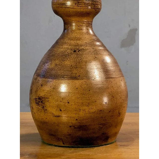 Brutalist French Orange Ceramic Table Lamp, 1970s For Sale - Image 6 of 13