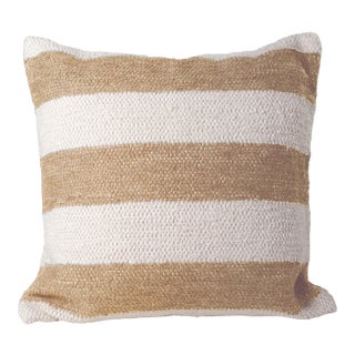 Casa Cubista Handmade Camel Striped Cotton Pillow For Sale
