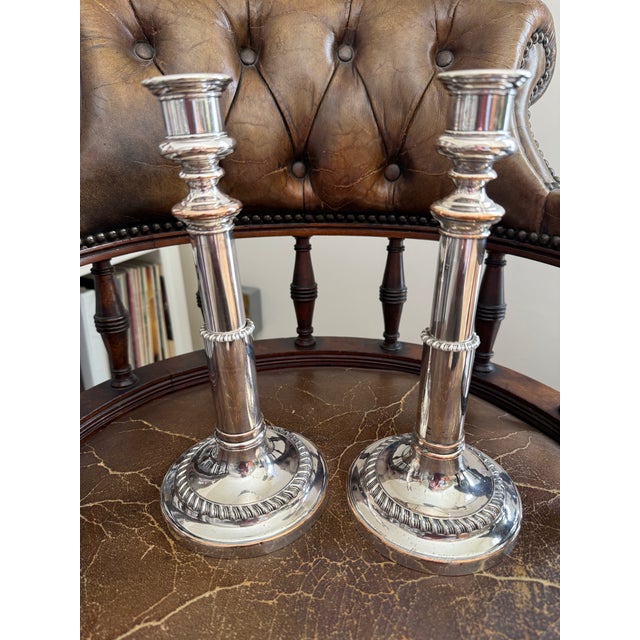 Pair of 19th Century English Silver Plated Telescopic Candlesticks For Sale - Image 12 of 13