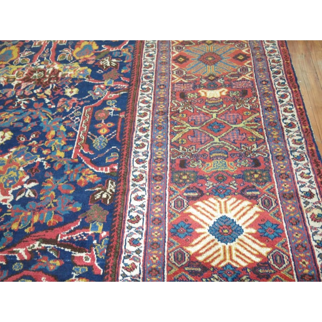 Early 20th Century Navy Oversize Square Persian Mahal Traditional Wool Oriental Rug For Sale - Image 12 of 18