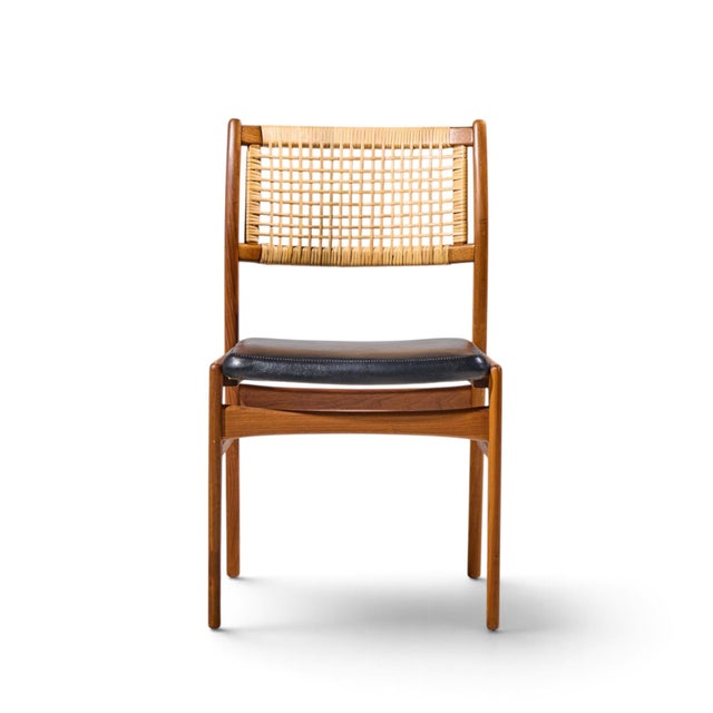 Mid 20th Century Sylve Stenquist for Dux Mid Century Teak and Cane Dining Chairs - Set of 6 For Sale - Image 5 of 10
