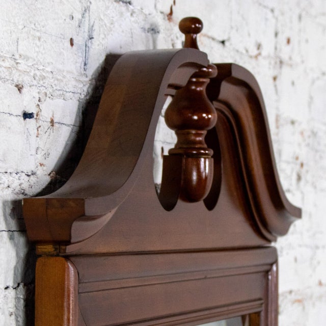 Mid to Late 20th Century Chippendale Style Wall Mirror Rectangular With Arched Carved Pediment Top For Sale - Image 11 of 18
