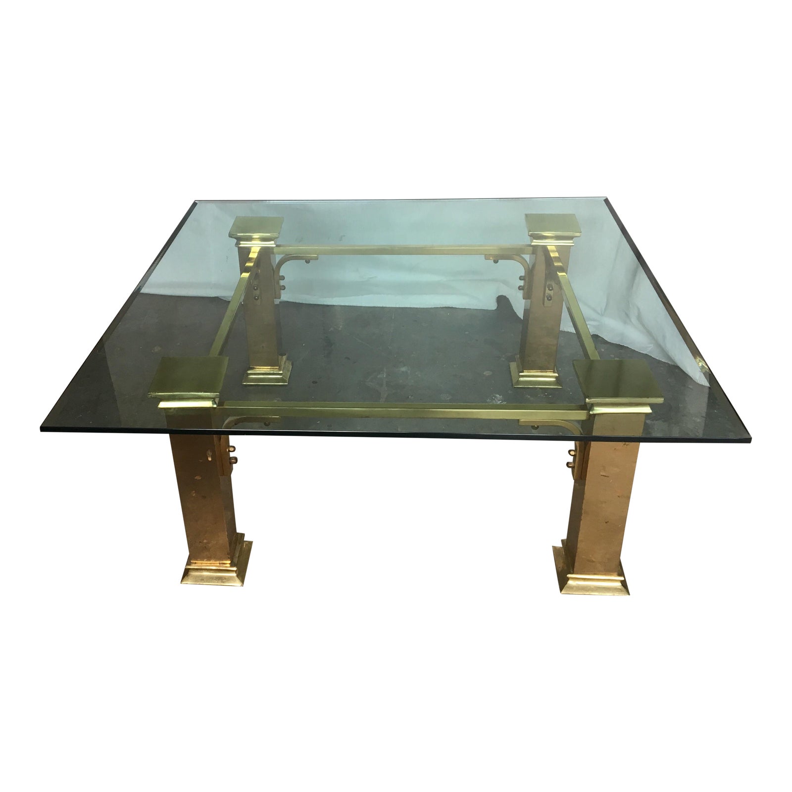 Vintage Brass Glass Coffee Table Chairish