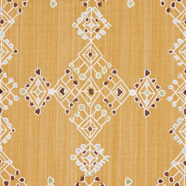 Traditional Sample - Schumacher Kalindi Embroidery Fabric in Saffron For Sale - Image 3 of 5
