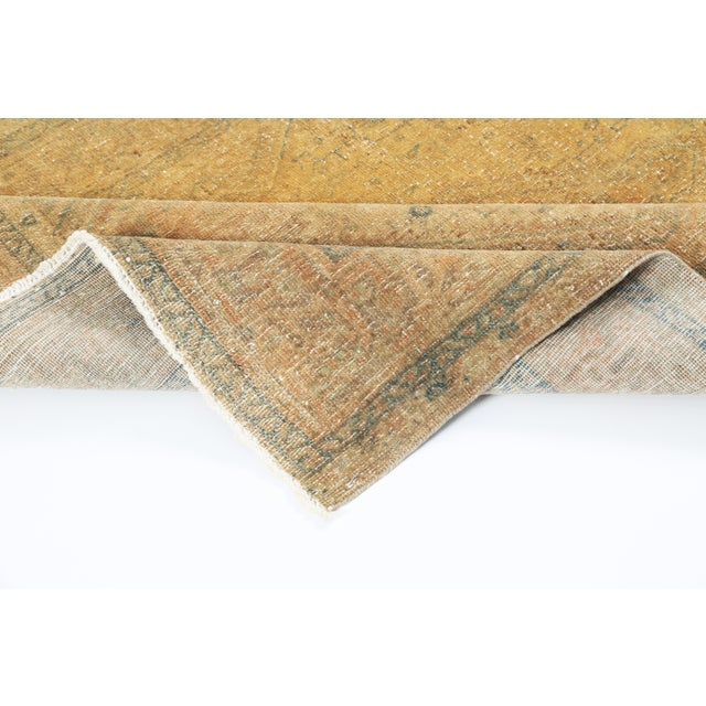 Antique Style Tribal Rug in Rare Monochrome Palette - Vintage Tribal Rug in Rare Golden Olive Tones - 3' 4'' X 5' For Sale - Image 10 of 14