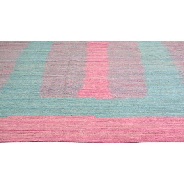 Vintage Mazandaran Modern Hand Made Wool Kilim Rug,8'1"X9'7" For Sale - Image 4 of 6
