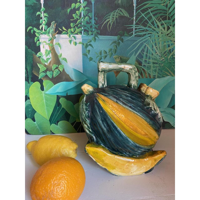 Chartreuse Spanish Trompe-Loeil Watermelon Ceramic Pitcher, 1960 For Sale - Image 8 of 10