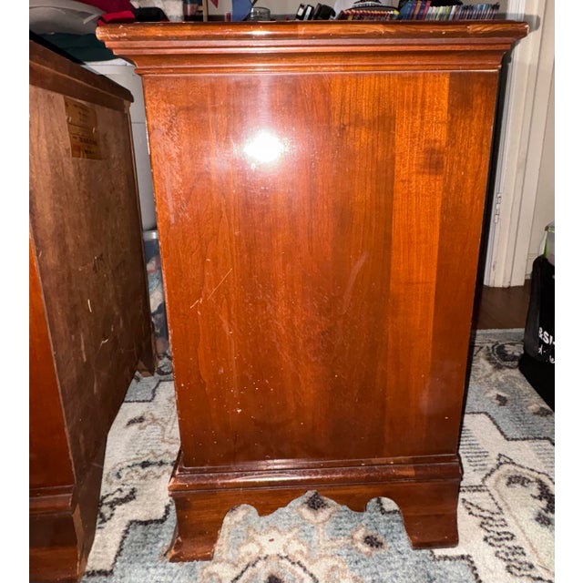 Vintage Kling Cherry Nightstands Pair Beautiful vintage pair of Kling Furniture cherry nightstands, featuring classic...