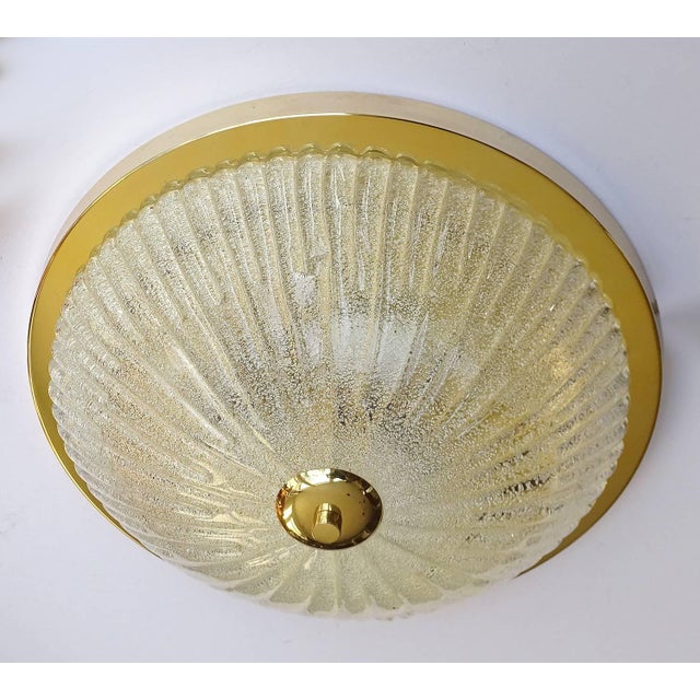 Gold Vintage Dome Glass Flush Light, 1960s For Sale - Image 8 of 16