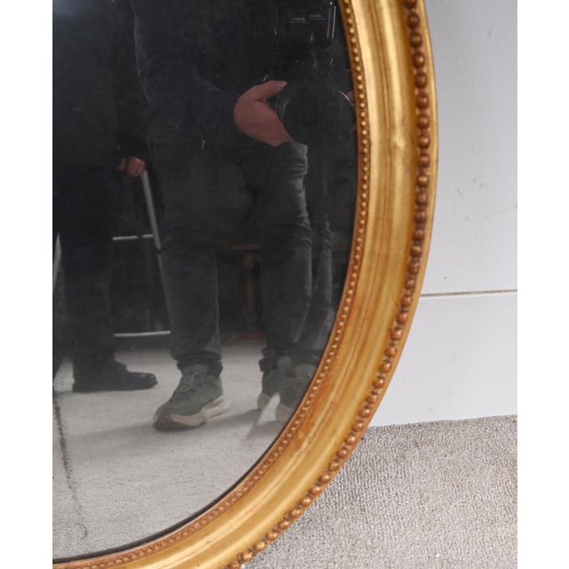 Regency Gilt Oval Mirror, 1860s For Sale - Image 6 of 9