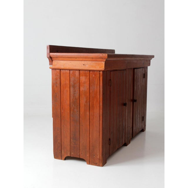 Antique Primitive Wood Dry Sink Cabinet For Sale - Image 12 of 17