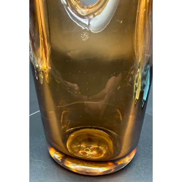 Vintage Venini Forati Vase by Fulvio Bianconi, Amber Murano Glass, Italian Mid Century Modern Art Glass, Circa 1951 For Sale - Image 16 of 18