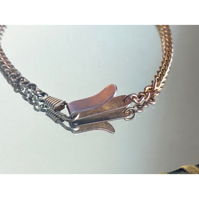 Vintage Victorian/Edwardian Revival Copper Chatelaine Chain v Belt Hook Watch Chain, 1960s For Sale In New York - Image 6 of 17