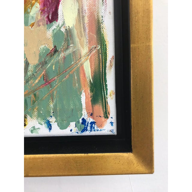 Contemporary Gold Framed Abstract Acrylic Painting For Sale - Image 3 of 5