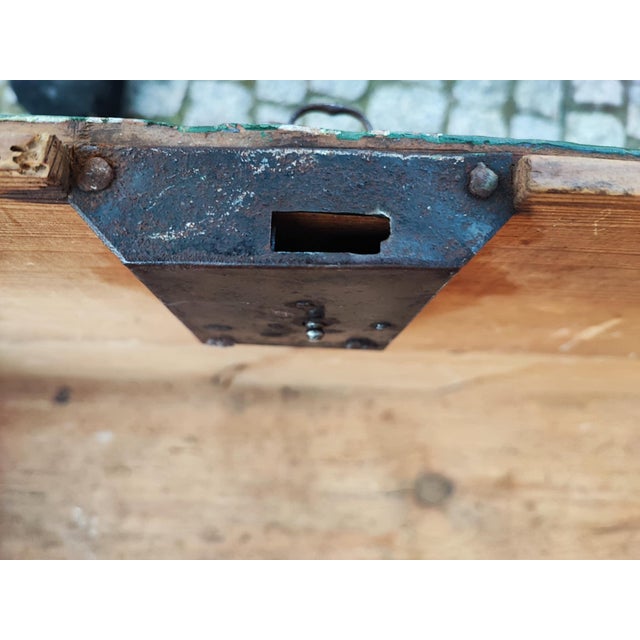 Green Antique Dowry Chest, 1888 For Sale - Image 8 of 11