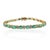 9.46 Carats Natural Green Emerald and Diamond Tennis Bracelet For Sale - Image 4 of 5