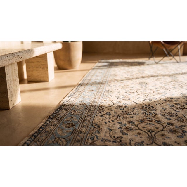 Unique Antique Persian Khorassan Moud Rug Finely Woven in Birjand Area - Signed by Jamshid For Sale - Image 15 of 17