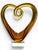 Yellow Vintage Amber Murano-Style Art Glass Heart Sculpture on Lucite Base For Sale - Image 8 of 8