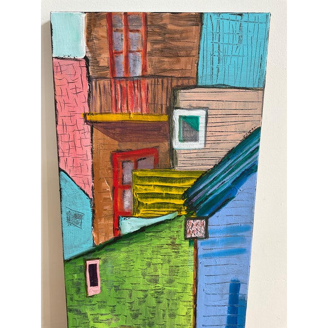 "City Blocks" Original Textured Abstract Acrylic on Canvas by M. Miller For Sale - Image 4 of 14