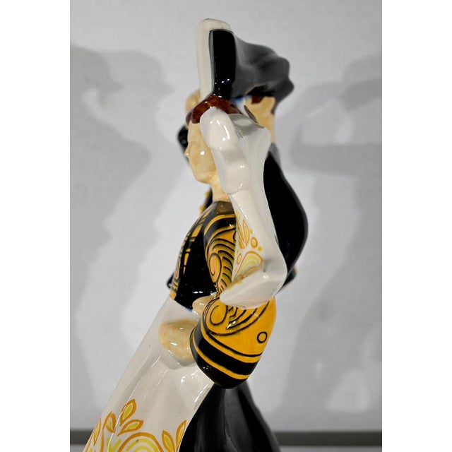 Bigouden Dancer Couple by R. Micheau-Vernez for Henriot Quimper, Mid-20th Century For Sale - Image 16 of 18