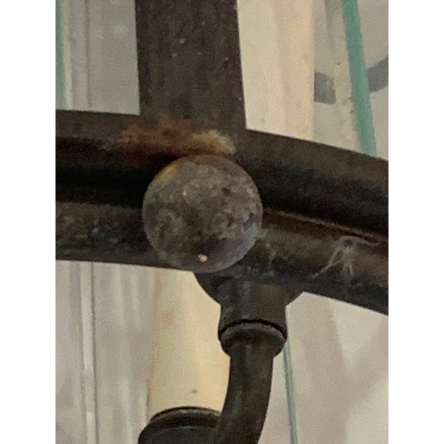 Bronze Neoclassical Patinated Bronze & Glass Pendant Chandelier Lantern For Sale - Image 8 of 9