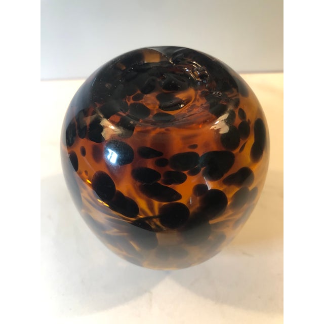 1970s 1970s Tortoise Handblown Murano Style Bud Vase For Sale - Image 5 of 7