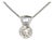 14k White Gold 0.92 CTW Bezel-Set Round & Baguette Diamond Pendant Necklace For Sale
